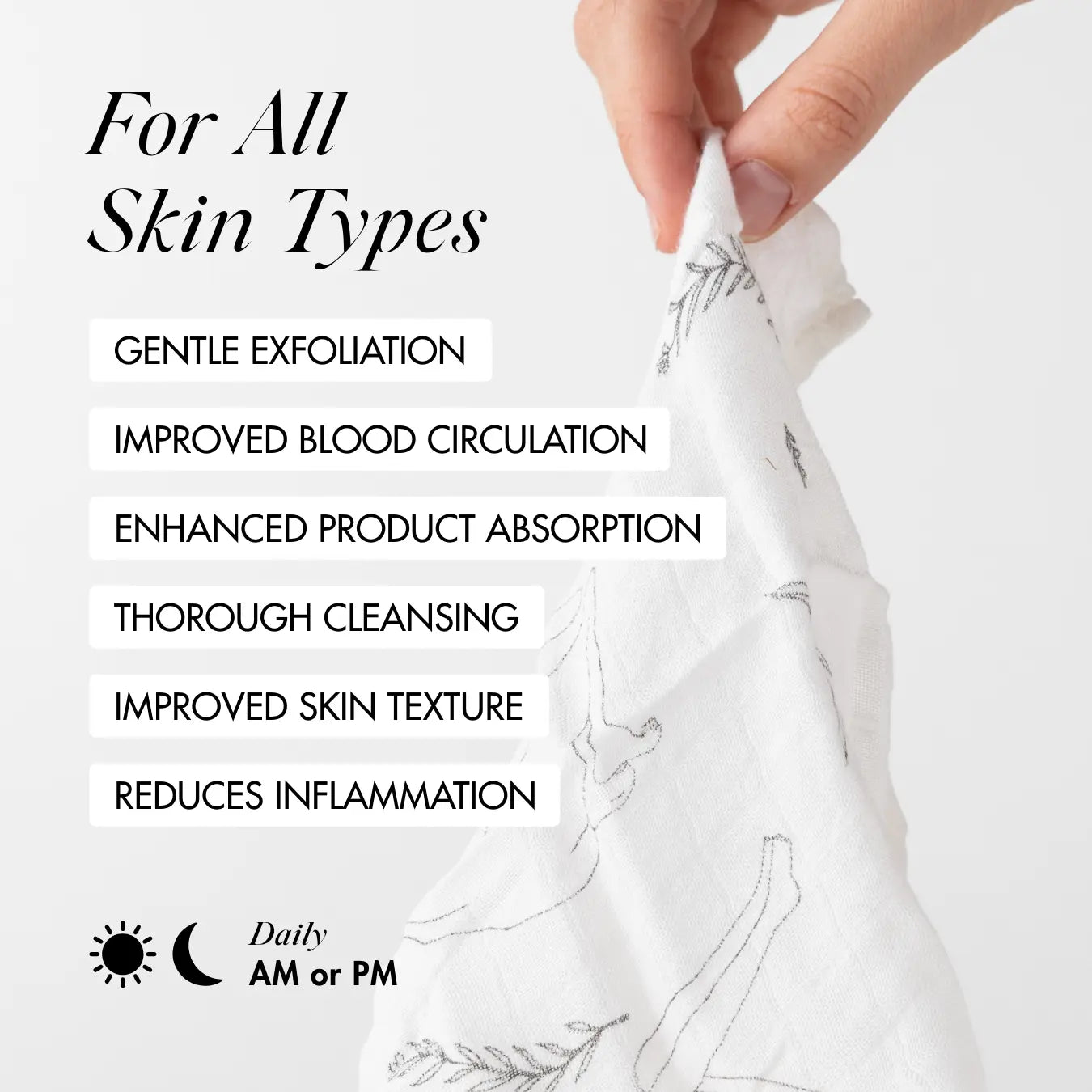 BAMBOO MUSLIN Facecloth for all skin types