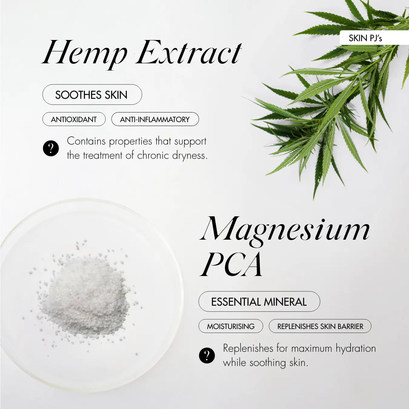 DOUBLE WOWNESS Hydration Duo ingredients with Hemp Extract and Magnesium PCA