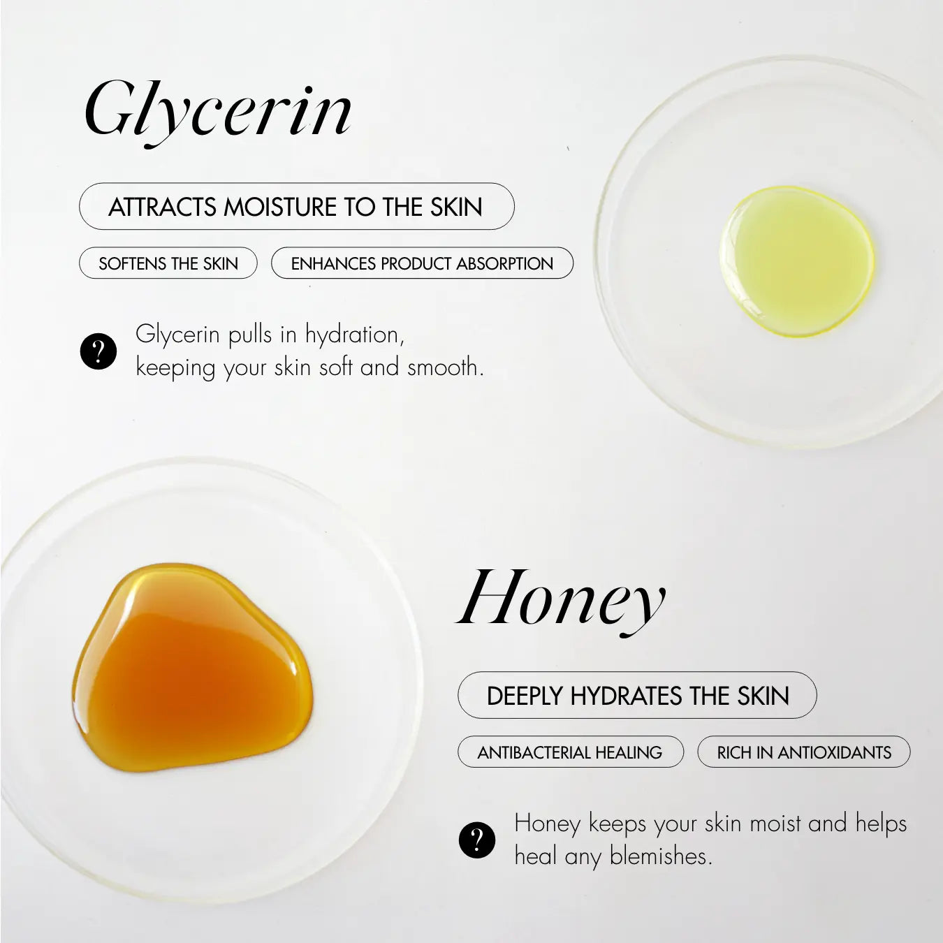 OH SO BUBBLY ingredients - glycerin and honey