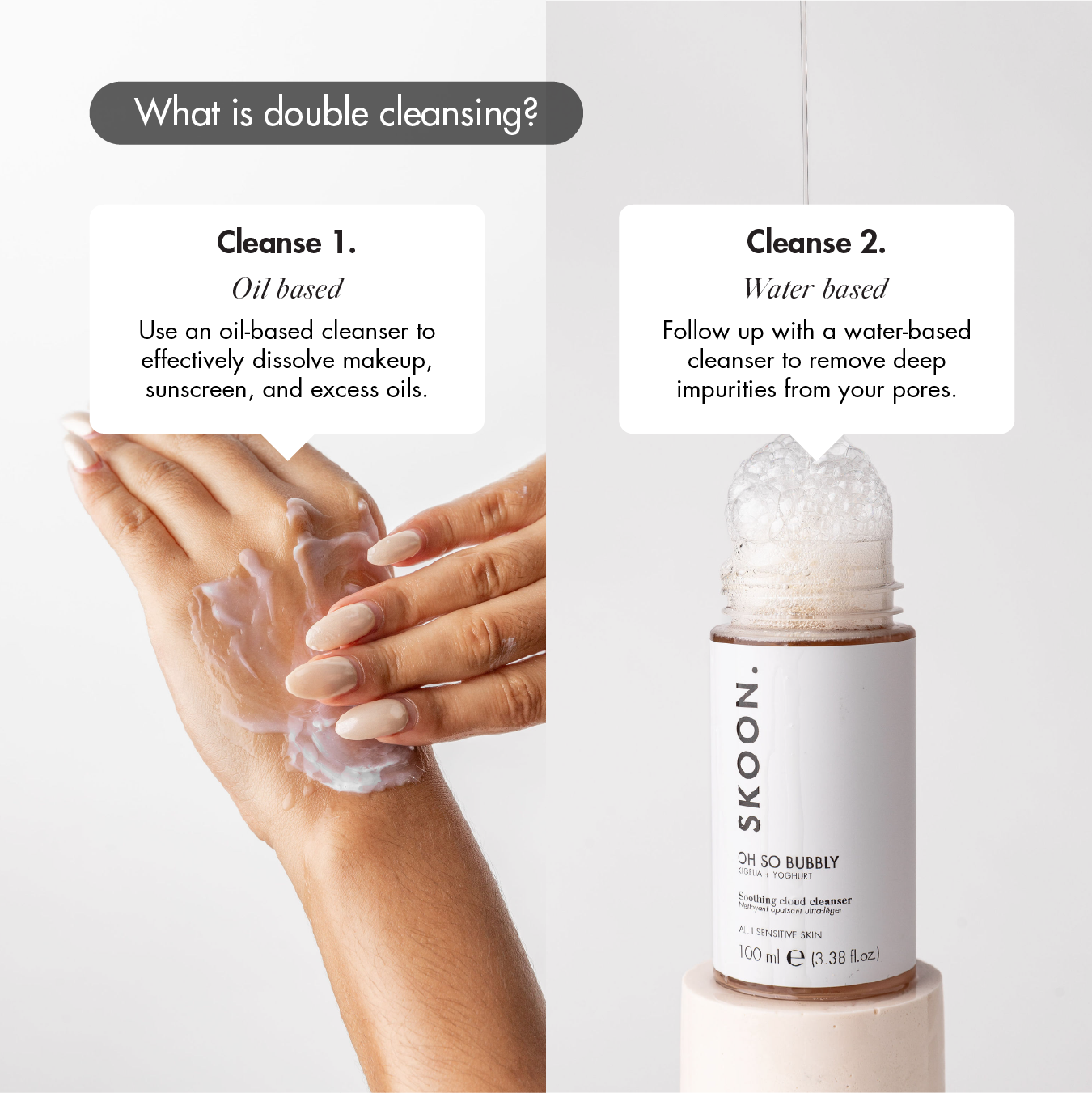 OH SO BUBBLY double cleansing infographic