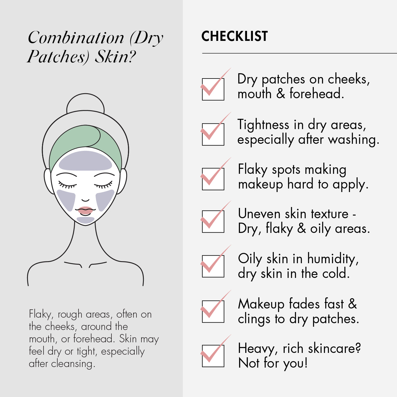 PATCH THINGS UP Combination with dry patches skin type checklist