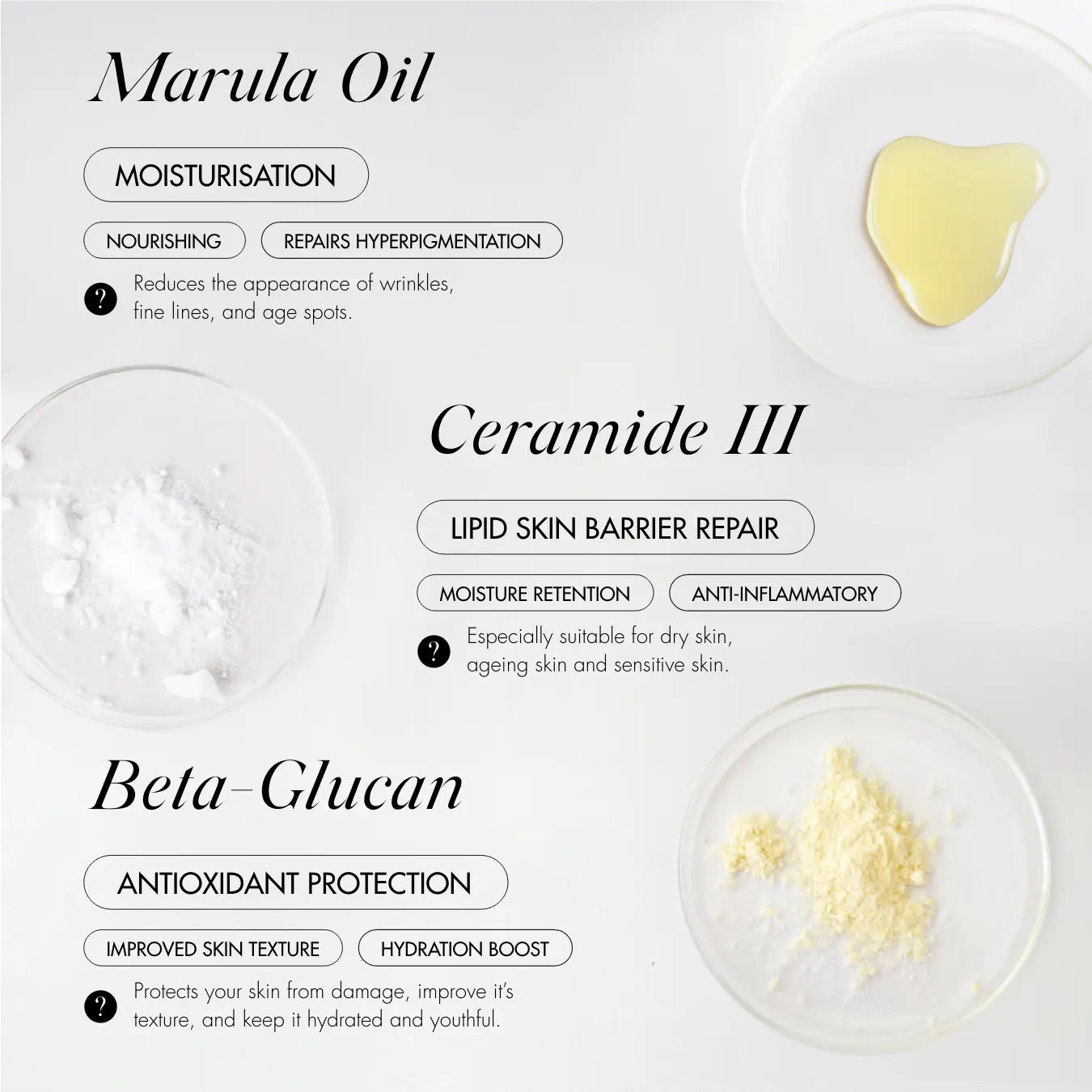 WRAP ME UP Ultra-Thick Comforting Face Cream Ingredients - marula oil, ceramide 3 and beta-glucan
